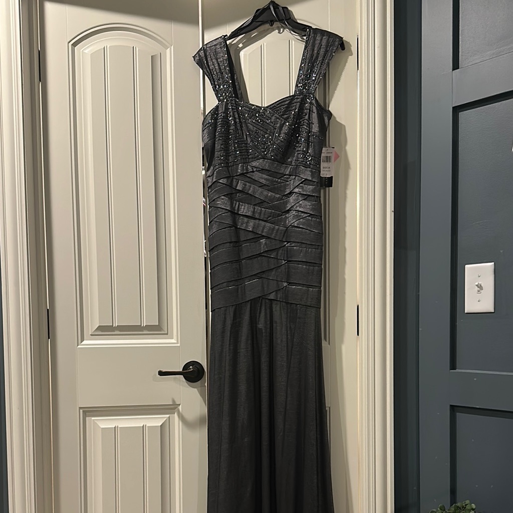 Elegant Charcoal Evening Gown